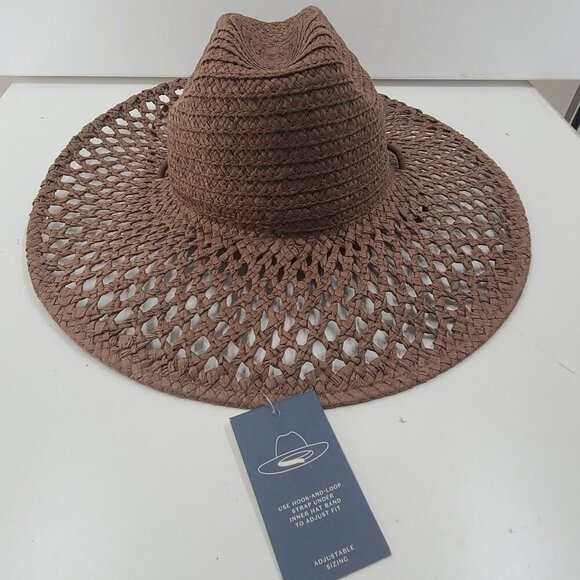 Universal Thread Accessories - Universal Thread NWT Paper Hand Woven Braided Rancher Hat Open Hole Pattern Boho